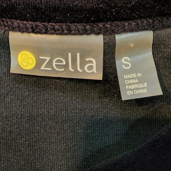 Zella Velour Cold Shoulder Top Women S Cara Black Long Sleeve Soft Fabric - Picture 5 of 8